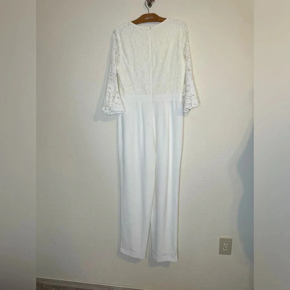 Eliza J Winter Off White Cream Lace Jumpsuit - Picture 8 of 12
